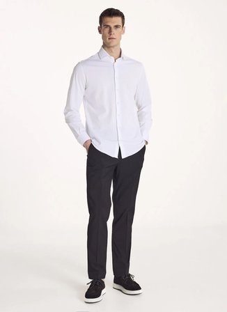 Ted Baker Beyaz Erkek İtalyan Comfort Fit Oxford Gömlek TBMRSH1084