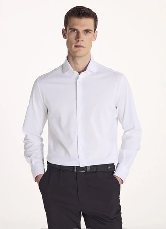 Ted Baker Beyaz Erkek İtalyan Comfort Fit Oxford Gömlek TBMRSH1084