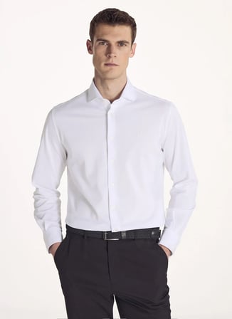 Ted Baker Beyaz Erkek İtalyan Comfort Fit Oxford Gömlek TBMRSH1084