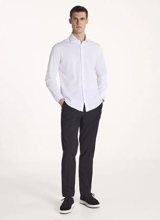 Ted Baker Beyaz Erkek İtalyan Comfort Fit Oxford Gömlek TBMRSH1084