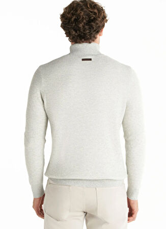 Ted Baker Balıkçı Yaka Standart Düz Açık Gri Erkek Kazak TBMRKW1068