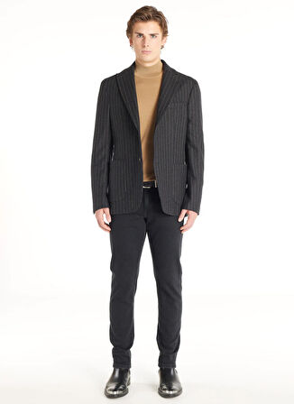 Ted Baker Standart Antrasit Erkek Çizgili Ceket TBMRJC1012