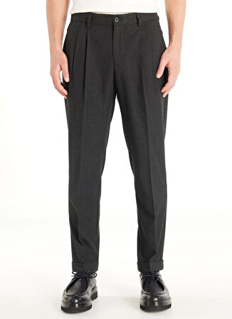 Ted Baker Normal Bel Duble Paça Tapered Fit Antrasit Erkek Pantolon TBMRTR1003