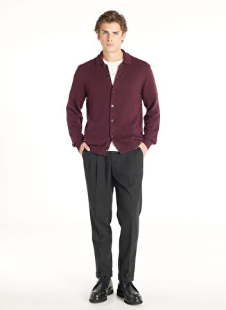 Ted Baker Normal Bel Duble Paça Tapered Fit Antrasit Erkek Pantolon TBMRTR1003