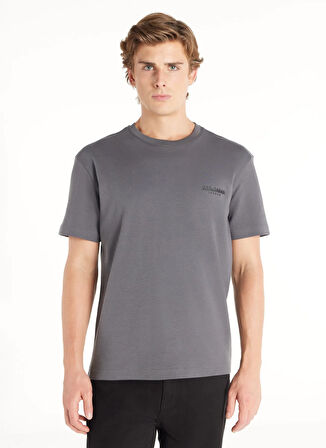 Ted Baker Bisiklet Yaka Düz Antrasit Erkek T-Shirt TBMRTS1044