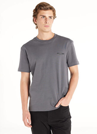 Ted Baker Bisiklet Yaka Düz Antrasit Erkek T-Shirt TBMRTS1044