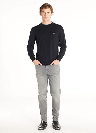 Ted Baker Bisiklet Yaka Standart Düz Siyah Erkek Kazak TBMRKW1061