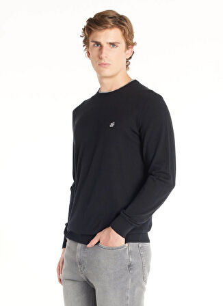 Ted Baker Bisiklet Yaka Standart Düz Siyah Erkek Kazak TBMRKW1061