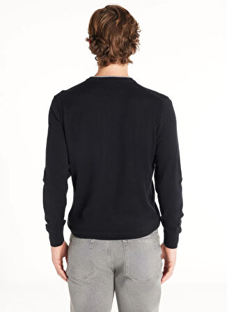 Ted Baker Bisiklet Yaka Standart Düz Siyah Erkek Kazak TBMRKW1061