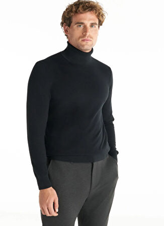 Ted Baker Balıkçı Yaka Standart Düz Siyah Erkek Kazak TBMRKW1090