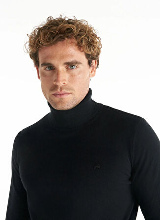 Ted Baker Balıkçı Yaka Standart Düz Siyah Erkek Kazak TBMRKW1090