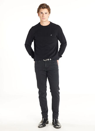 Ted Baker Bisiklet Yaka Standart Düz Siyah Erkek Kazak TBMRKW1098