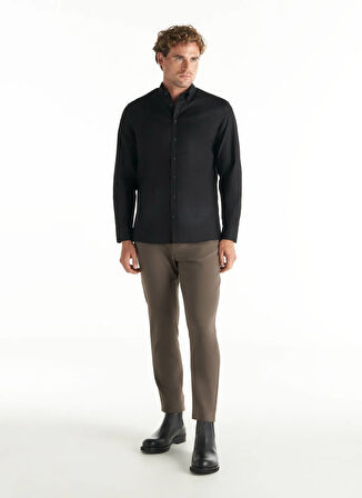 Ted Baker Comfort Fit Düğmeli Yaka Oxford Siyah Erkek Gömlek TBMRSH1010