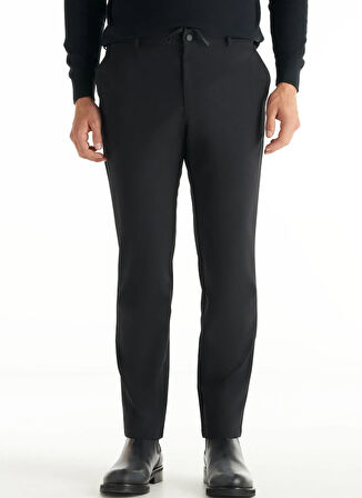 Ted Baker Bağlamalı Bel Normal Paça Tapered Fit Siyah Erkek Pantolon TBMRTR1031