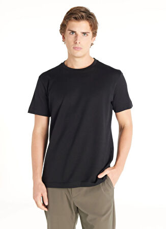 Ted Baker Bisiklet Yaka Düz Siyah Erkek T-Shirt TBMRTS1003