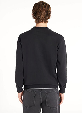 Ted Baker Bisiklet Yaka Kabartma Siyah Erkek Sweatshırt TBMRTS1033