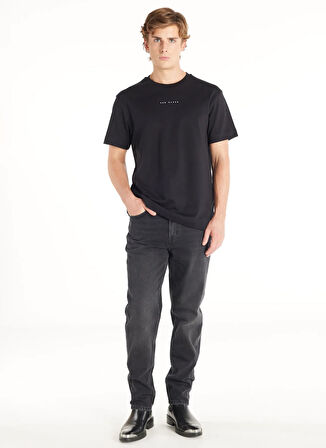 Ted Baker Bisiklet Yaka Baskılı Siyah Erkek T-Shirt TBMRTS1037