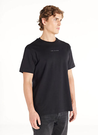 Ted Baker Bisiklet Yaka Baskılı Siyah Erkek T-Shirt TBMRTS1037