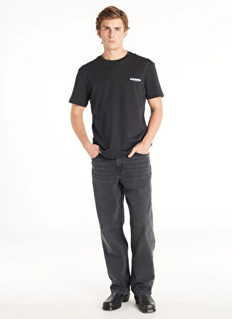 Ted Baker Bisiklet Yaka Düz Siyah Erkek T-Shirt TBMRTS1044