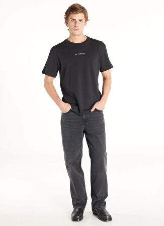 Ted Baker Bisiklet Yaka Düz Siyah Erkek T-Shirt TBMRTS1050