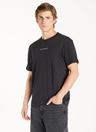 Ted Baker Bisiklet Yaka Düz Siyah Erkek T-Shirt TBMRTS1050