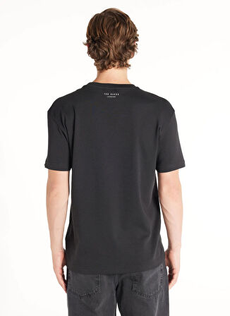 Ted Baker Bisiklet Yaka Düz Siyah Erkek T-Shirt TBMRTS1050