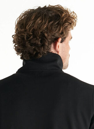 Ted Baker Dik Yaka Düz Siyah Erkek Sweatshırt TBMRTS1062