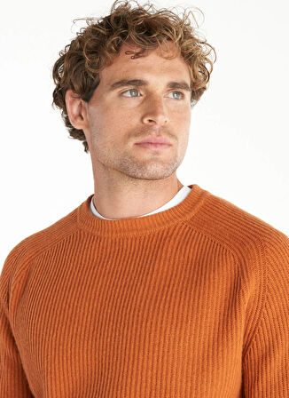 Ted Baker Bisiklet Yaka Standart Düz Turuncu Erkek Kazak TBMRKW1094