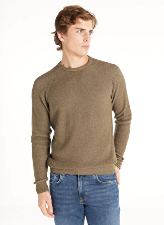 Ted Baker Bisiklet Yaka Standart Düz Haki Erkek Kazak TBMRKW1067