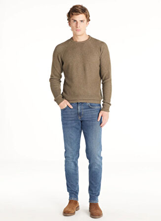 Ted Baker Bisiklet Yaka Standart Düz Haki Erkek Kazak TBMRKW1067