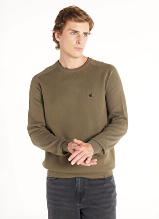 Ted Baker Bisiklet Yaka Standart Düz Haki Erkek Kazak TBMRKW1098