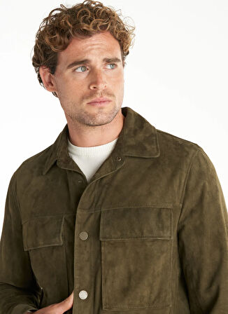 Ted Baker Standart Gömlek Yaka Düz Haki Erkek Gömlek TBMRLT1022