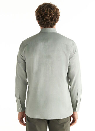 Ted Baker Comfort Fit Düğmeli Yaka Oxford Haki Erkek Gömlek TBMRSH1010