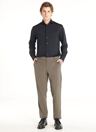 Ted Baker Bağlamalı Bel Normal Paça Tapered Fit Haki Erkek Pantolon TBMRTR1031