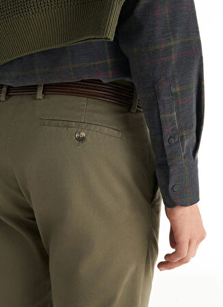 Ted Baker Normal Bel Slim Tapered Paça Regular Fit Haki Erkek Pantolon TBMRTR1047