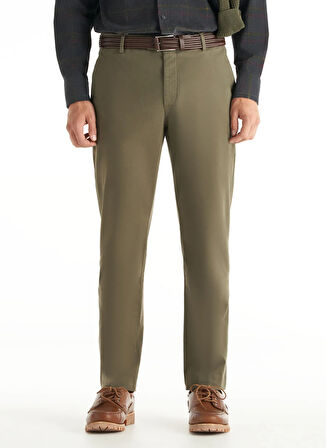 Ted Baker Normal Bel Slim Tapered Paça Regular Fit Haki Erkek Pantolon TBMRTR1047