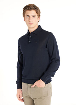 Ted Baker Düz Lacivert Erkek Polo T-Shirt TBMRKW1042