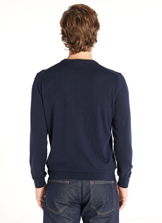 Ted Baker Bisiklet Yaka Standart Düz Lacivert Erkek Kazak TBMRKW1061