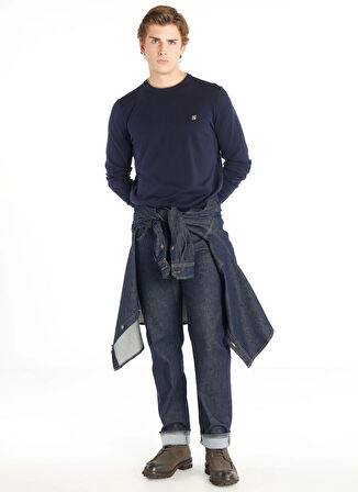 Ted Baker Bisiklet Yaka Standart Düz Lacivert Erkek Kazak TBMRKW1061