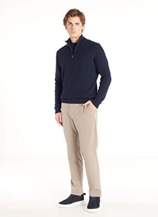 Ted Baker Bato Yaka Standart Düz Lacivert Erkek Kazak TBMRKW1065