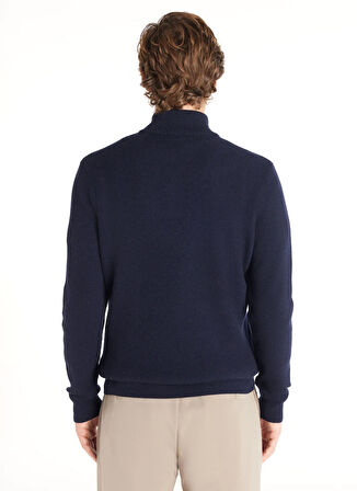 Ted Baker Bato Yaka Standart Düz Lacivert Erkek Kazak TBMRKW1065