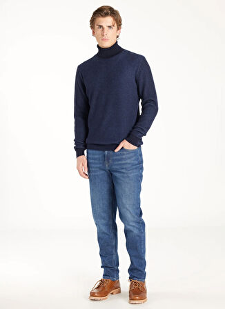 Ted Baker Balıkçı Yaka Standart Düz Lacivert Erkek Kazak TBMRKW1068