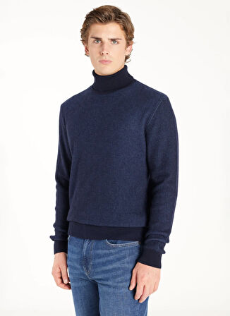 Ted Baker Balıkçı Yaka Standart Düz Lacivert Erkek Kazak TBMRKW1068