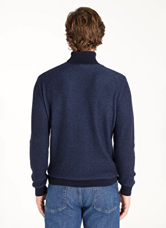 Ted Baker Balıkçı Yaka Standart Düz Lacivert Erkek Kazak TBMRKW1068