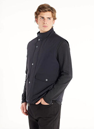 Ted Baker Düz Lacivert Erkek Yelek TBMROW1068