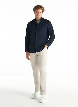 Ted Baker Comfort Fit Alttan Britli Yaka Fitilli Lacivert Erkek Gömlek TBMRSH1086