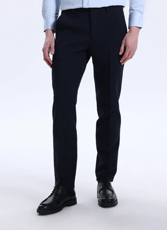 Ted Baker Normal Bel Normal Paça Regular Fit Lacivert Erkek Pantolon TBMRTR1011