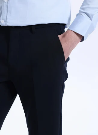 Ted Baker Normal Bel Normal Paça Regular Fit Lacivert Erkek Pantolon TBMRTR1011