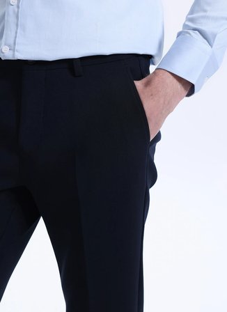 Ted Baker Normal Bel Normal Paça Regular Fit Lacivert Erkek Pantolon TBMRTR1011