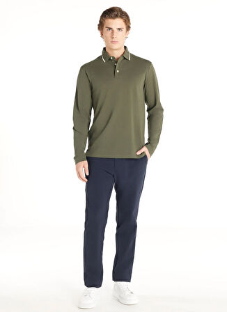 Ted Baker Bağlamalı Bel Normal Paça Tapered Fit Lacivert Erkek Pantolon TBMRTR1031